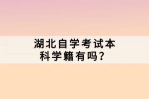 湖北自學(xué)考試本科學(xué)籍有嗎？