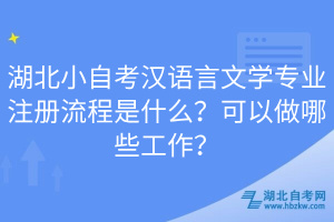湖北小自考漢語(yǔ)言文學(xué)專業(yè)注冊(cè)流程是什么？可以做哪些工作？