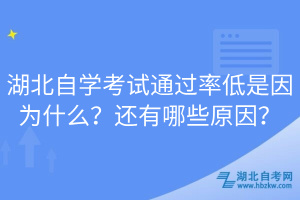 湖北自學(xué)考試通過(guò)率低是因?yàn)槭裁矗窟€有哪些原因？