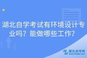 湖北自學(xué)考試有環(huán)境設(shè)計(jì)專業(yè)嗎？能做哪些工作？