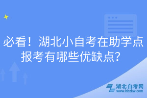 必看！湖北小自考在助學(xué)點報考有哪些優(yōu)缺點？