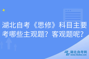 湖北自考《思修》科目主要考哪些主觀題？客觀題呢？