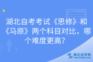 湖北自考考試《思修》和《馬原》兩個(gè)科目對(duì)比，哪個(gè)難度更高？