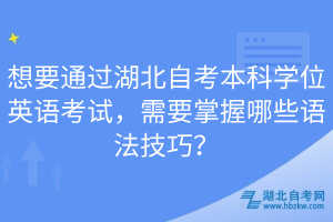 想要通過湖北自考本科學位英語考試，需要掌握哪些語法技巧？