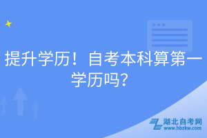 提升學(xué)歷！自考本科算第一學(xué)歷嗎？