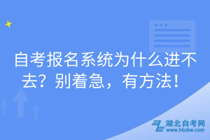 自考報(bào)名系統(tǒng)為什么進(jìn)不去？別著急，有方法！