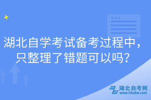 湖北自學(xué)考試備考過程中，只整理了錯(cuò)題可以嗎？