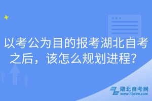 以考公為目的報(bào)考湖北自考之后，該怎么規(guī)劃進(jìn)程？