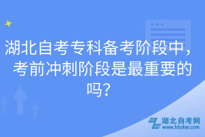 湖北自考?？苽淇茧A段中，考前沖刺階段是最重要的嗎？