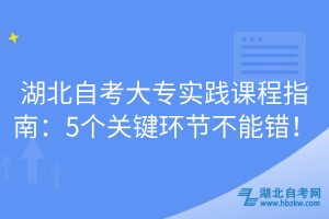 湖北自考大專實(shí)踐課程指南：5個(gè)關(guān)鍵環(huán)節(jié)不能錯(cuò)！