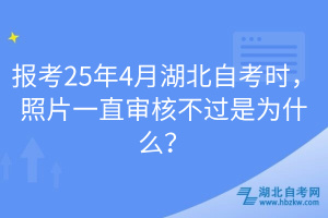 報(bào)考25年4月湖北自考時(shí)，照片一直審核不過是為什么？
