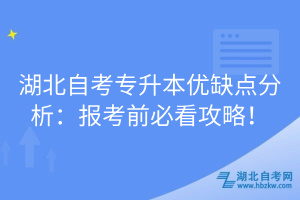 湖北自考專升本優(yōu)缺點(diǎn)分析：報考前必看攻略！