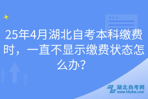 25年4月湖北自考本科繳費(fèi)時(shí)，一直不顯示繳費(fèi)狀態(tài)怎么辦？