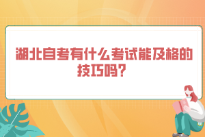 湖北自考有什么考試能及格的技巧嗎？