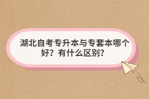 湖北自考專(zhuān)升本與專(zhuān)套本哪個(gè)好？有什么區(qū)別？