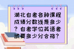 湖北自考各種課程成績分數(shù)線是多少？自考學位英語考試要多少分合格？