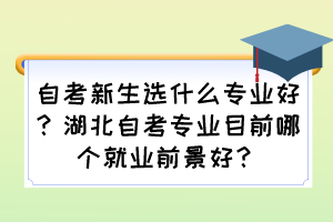 自考新生選什么專業(yè)好？湖北自考專業(yè)目前哪個就業(yè)前景好？