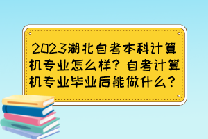 2023湖北自考本科計(jì)算機(jī)專業(yè)怎么樣？自考計(jì)算機(jī)專業(yè)畢業(yè)后能做什么？