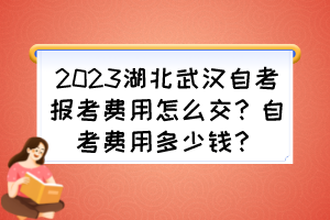 2023湖北武漢自考報考費用怎么交？自考費用多少錢？