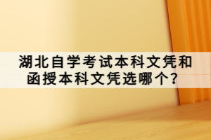 湖北自學(xué)考試本科文憑和函授本科文憑選哪個(gè)？