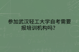 參加武漢輕工大學(xué)自考需要報培訓(xùn)機(jī)構(gòu)嗎？
