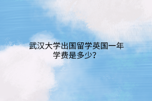 武漢大學(xué)出國(guó)留學(xué)英國(guó)一年學(xué)費(fèi)是多少？
