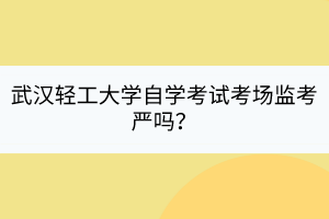 武漢輕工大學(xué)自學(xué)考試考場(chǎng)監(jiān)考嚴(yán)嗎？