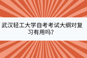 武漢輕工大學(xué)自考考試大綱對復(fù)習(xí)有用嗎？