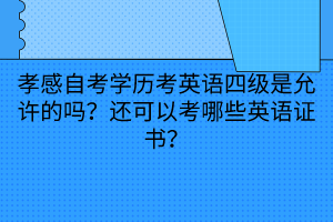 孝感自考學(xué)歷考英語(yǔ)四級(jí)是允許的嗎？還可以考哪些英語(yǔ)證書(shū)？