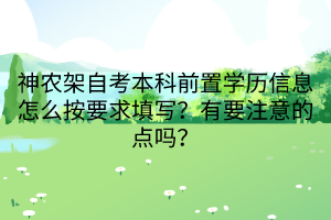 神農(nóng)架自考本科前置學(xué)歷信息怎么按要求填寫(xiě)？有要注意的點(diǎn)嗎？