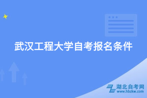 武漢工程大學(xué)自考報名條件