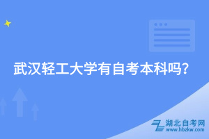 武漢輕工大學(xué)有自考本科嗎？