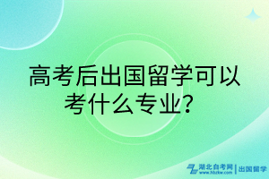 高考后出國留學(xué)可以考什么專業(yè)？