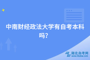 中南財經政法大學有自考本科嗎？
