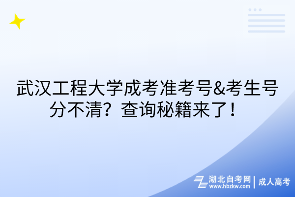 武漢工程大學(xué)成考準(zhǔn)考號&考生號分不清？查詢秘籍來了！