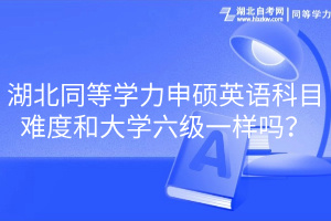 湖北同等學(xué)力申碩英語(yǔ)科目難度和大學(xué)六級(jí)一樣嗎？