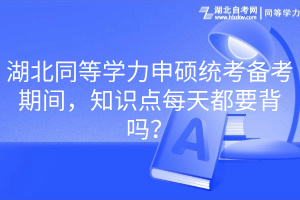 湖北同等學(xué)力申碩統(tǒng)考備考期間，知識點每天都要背嗎？