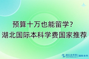 預(yù)算十萬也能留學(xué)？湖北國際本科學(xué)費國家推薦！