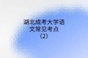 湖北成考大學(xué)語(yǔ)文常見(jiàn)考點(diǎn)（2）