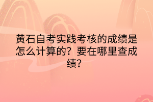 黃石自考實(shí)踐考核的成績怎么計(jì)算的？要在哪里查成績？