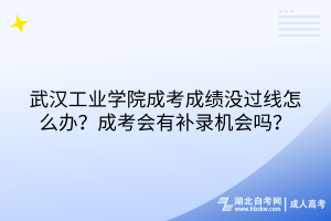 武漢工業(yè)學(xué)院成考成績(jī)沒過(guò)線怎么辦？成考會(huì)有補(bǔ)錄機(jī)會(huì)嗎？