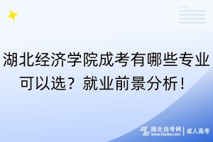 湖北經(jīng)濟(jì)學(xué)院成考有哪些專業(yè)可以選？就業(yè)前景分析！