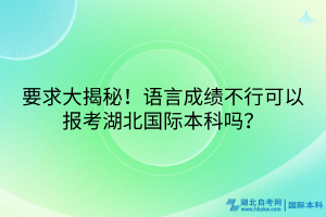 要求大揭秘！語(yǔ)言成績(jī)不行可以報(bào)考湖北國(guó)際本科嗎？