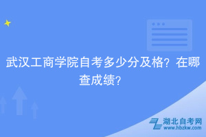 武漢工商學院自考多少分及格？在哪查成績？