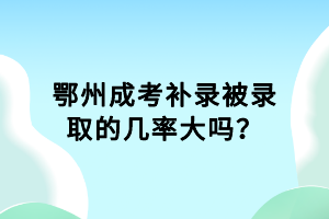 鄂州成考補錄被錄取的幾率大嗎？