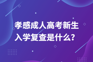 孝感成人高考新生入學復查是什么？
