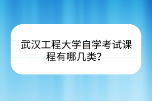 武漢工程大學自學考試課程有哪幾類？