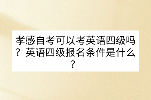 孝感自考可以考英語四級嗎？英語四級報名條件是什么？