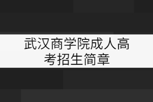 武漢商學院成考招生簡章