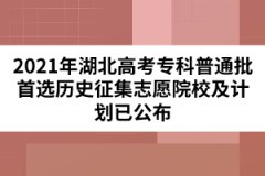 2021年湖北高考?？破胀ㄅ走x歷史征集志愿院校及計劃已公布